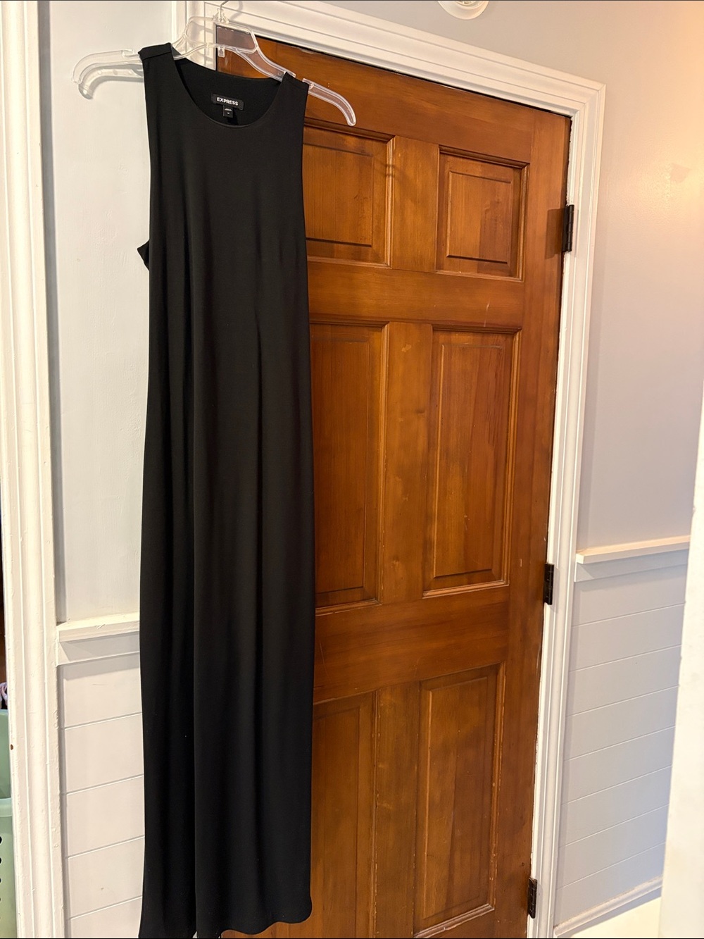 Express Black Sleeveless Maxi Dress with Scoop Neck
